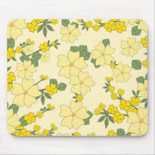 Frühlingsgelbes Blumenmuster Mousepad