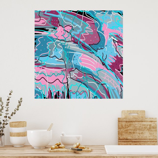 Frühlingsgewässer Abstrakte Kunst Poster (Küche)