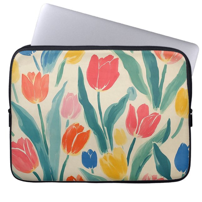 Frühlingsglanz der Tulpen Laptopschutzhülle (Vorderseite)