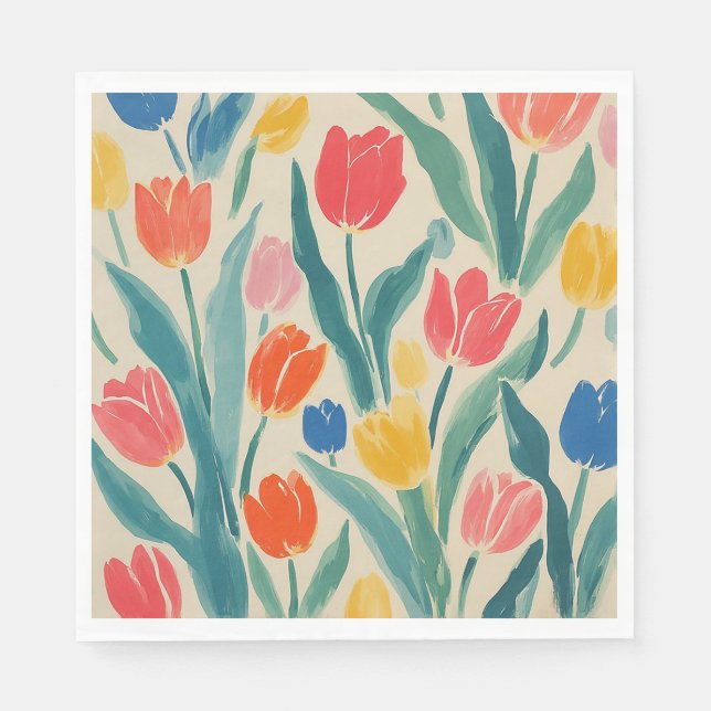 Frühlingsglanz der Tulpen Serviette (Vorderseite)