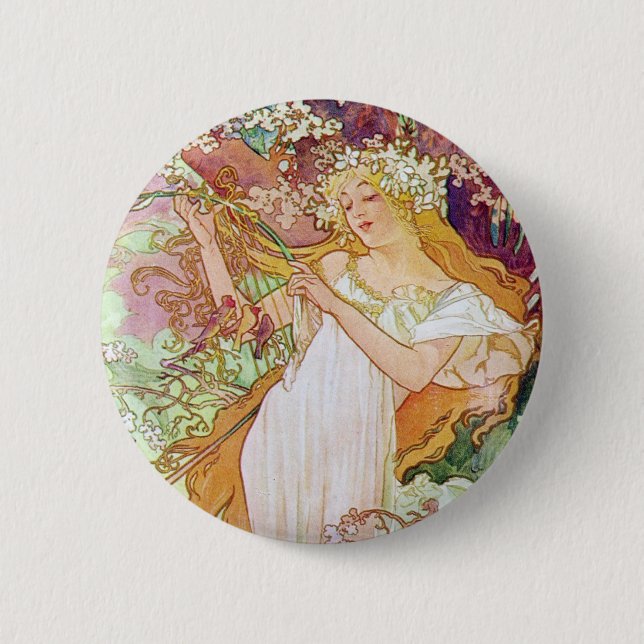Frühlingsgöttin Button (Vorderseite)