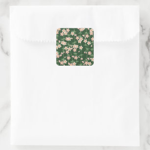Frühlingsgrün Natur Blumen Kirschblüten Quadratischer Aufkleber