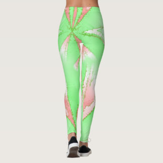 Frühlingsgrün rosa Weiße Leggings