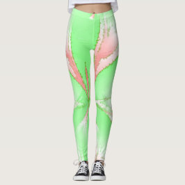 Frühlingsgrün rosa Weiße Leggings