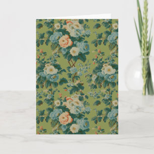 Frühlingsgrüne Kohlrose, Floral Chintz Karte