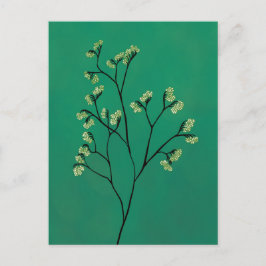 Frühlingsgrüne Pflanze Minimalistisch Botanische K Postkarte