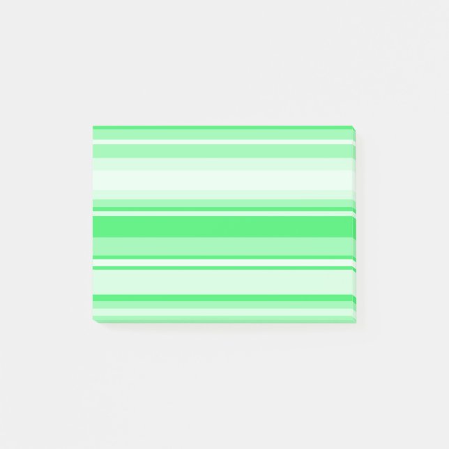 Frühlingsgrüne Streifen Post-it Klebezettel (Vorderseite)