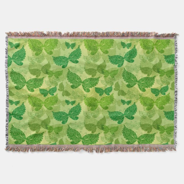 Frühlingsgrünes Muster Decke (Vorderseite)