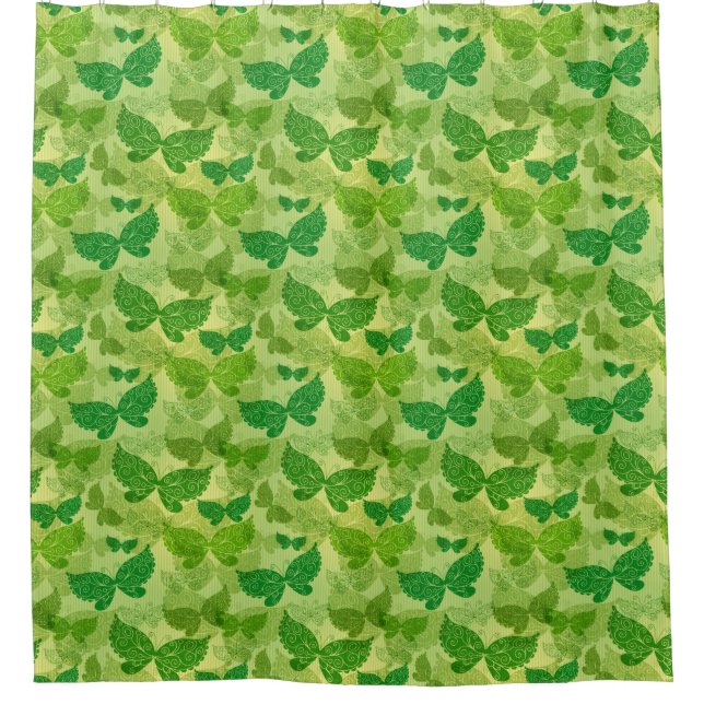 Frühlingsgrünes Muster Duschvorhang (Vorderseite)