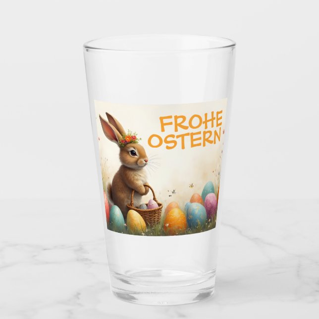 Frühlingsgrüß vom Osterhasen Glas (Vorderseite)