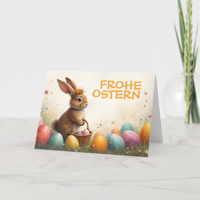 Frühlingsgrüß vom Osterhasen Karte (Vorderseite)