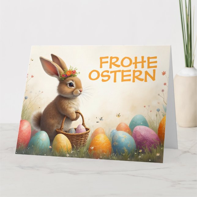Frühlingsgrüß vom Osterhasen Karte (Vorderseite)