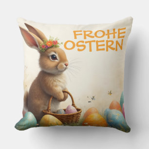 Frühlingsgrüß vom Osterhasen Kissen