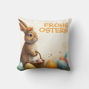 Frühlingsgrüß vom Osterhasen Kissen