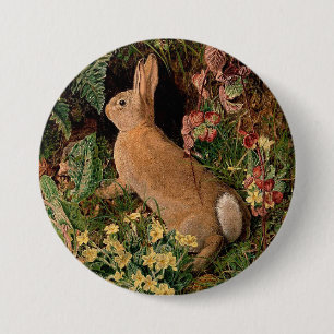 Frühlingshafte Waldlandschaft mit Kaninchen, Blume Button