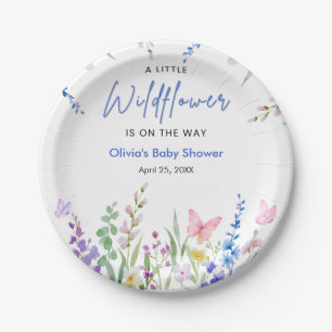 Frühlingshafte Wildblumen-Baby-Party Pappteller