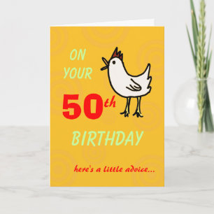 Frühlingshähnchen 50. Geburtstagskarte Karte