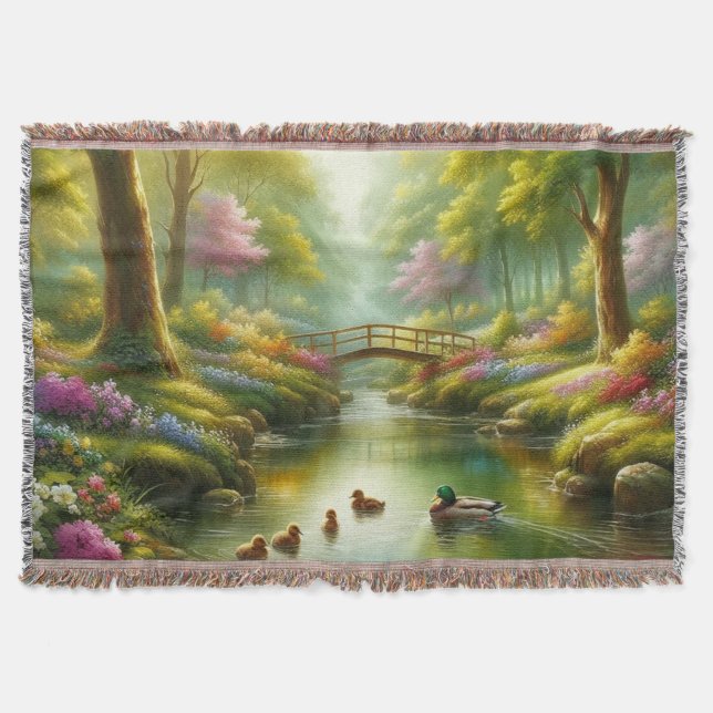 Frühlingshai mit Enten/Blume Decke (Vorderseite)