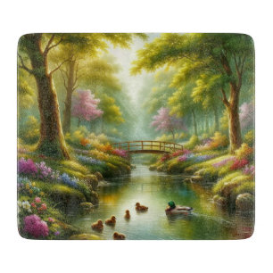 Frühlingshai mit Enten/Blume Schneidebrett