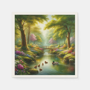 Frühlingshai mit Enten/Blume Serviette