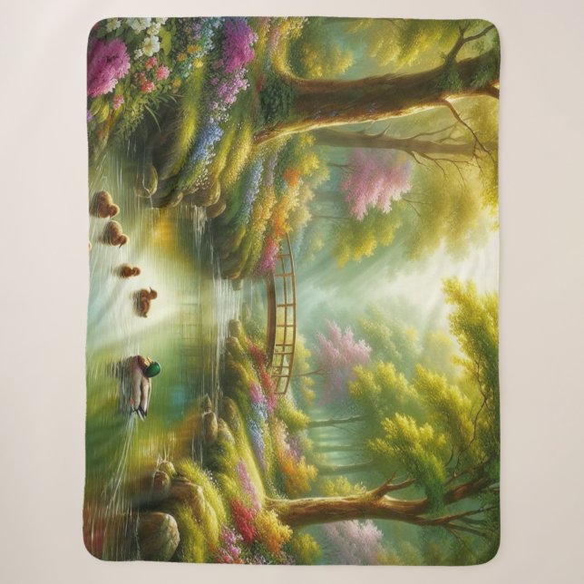 Frühlingshai mit Enten/Blume Sherpadecke (Vorderseite)