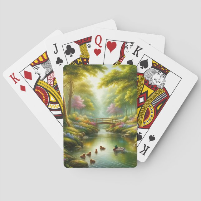 Frühlingshai mit Enten/Blume Spielkarten (Rückseite)