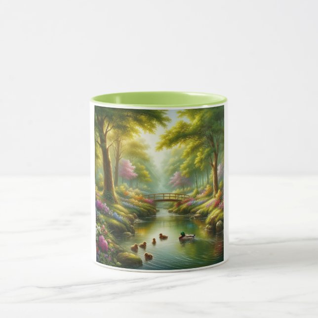 Frühlingshai mit Enten/Blume Tasse (Zentrum)