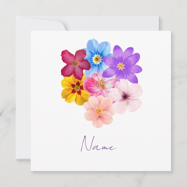 Frühlingsharmonie - Gemischter Wasserfarben-Blumen Einladung (Vorderseite)