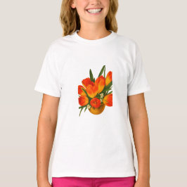 Frühlingsharmonie – Orange und gelbe Tulpen T-Shirt