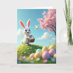 Frühlingshase und Eier Karte