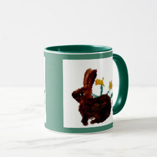 Frühlingshasen Daffodie Art Tasse