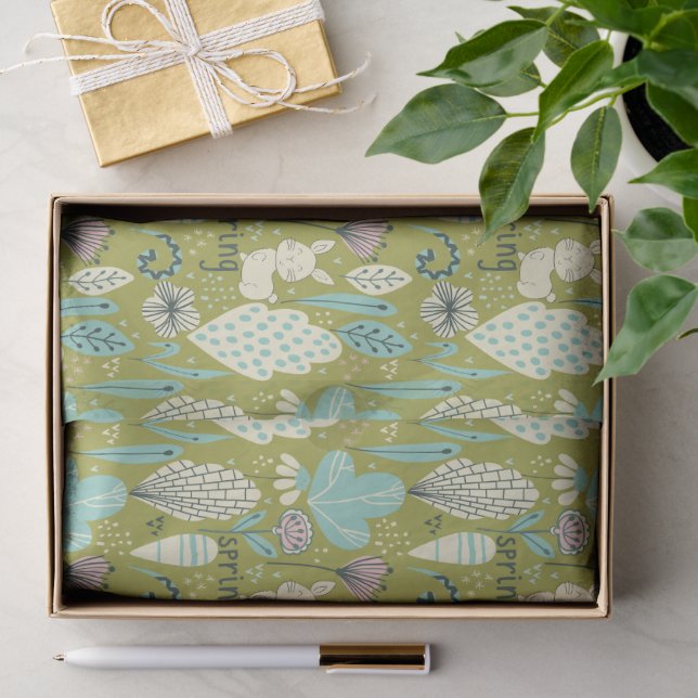 Frühlingshasen-Natur Seidenpapier (Geschenk)