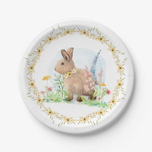Frühlingshasen Ostern Kaninchen Pink Blütenfarbe Pappteller