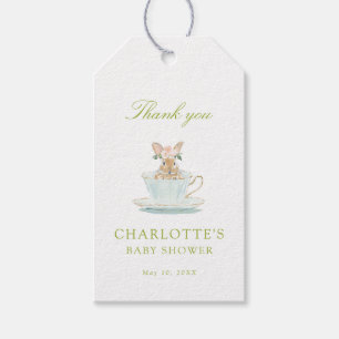Frühlingshasen-Teeparty-Baby-Shower Geschenkanhänger