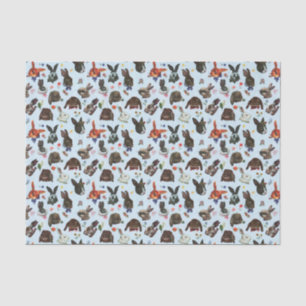 Frühlingshasen Wald Floral Seidenpapier