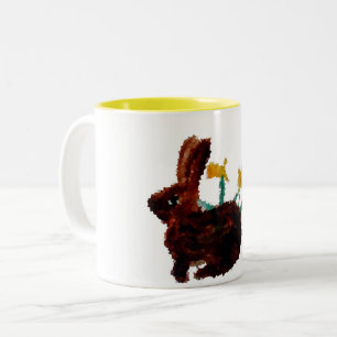 Frühlingshasen Zweifarbige Tasse