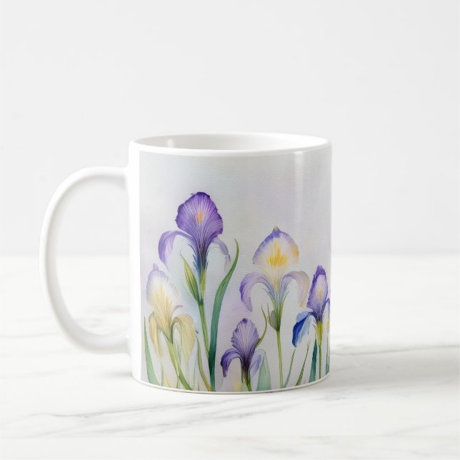 Frühlingshauch – Iris-Blüten-Tasse Kaffeetasse (Links)