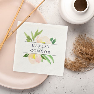 Frühlingshäute Personalisierte Hochzeit mit Flor Serviette