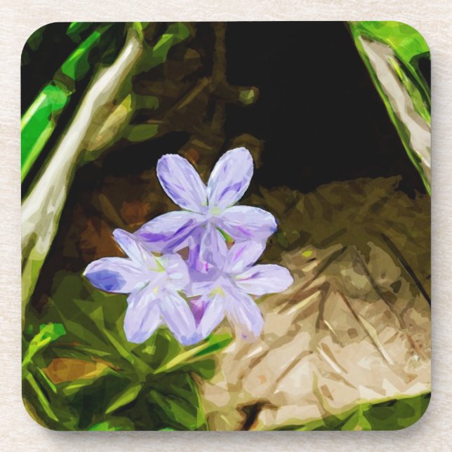 Frühlingshauty eine Wildblume Abstrakt Impressioni Getränkeuntersetzer (Vorderseite)