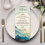 Frühlingsheirat Menükarte<br><div class="desc">Beginnen Sie Ihren Hochzeitsabend mit der lebhaften Schönheit des Frühlings mit dem Blumenmenü der Frühlingsberge. Auf hochwertigem Kartenmaterial gefertigt, bietet dieses Menü ein üppiges Blumendesign gegenüber einer ruhigen Berglandschaft und schafft einen erfrischenden Ton für Ihr Essen. Die in einer klaren, modernen Schrift präsentierten Menüdetails verleihen Ihrem Tisch eine elegante Touch....</div>