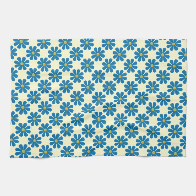 Frühlingshellblaue Blumen für die Küche Handtuch (Horizontal)