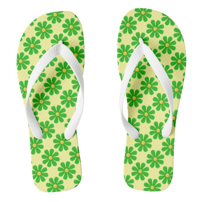 Frühlingshellgrüne Blume Flip Flops (Fußbett)