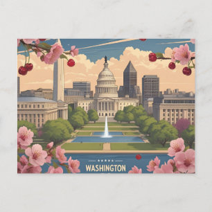 Frühlingshimmel über Washington DC_Kirschblüte Postkarte