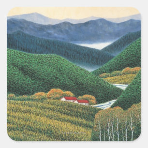 Frühlingshirge Quadratischer Aufkleber