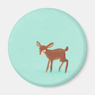 Frühlingshirsche auf blau magnet