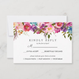 Frühlingshitz | Floral Wedding RSVP MEAL Option Karte