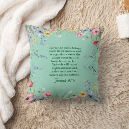 Frühlingshöhe Wildblume Garden Bibel Verse Doppels Kissen