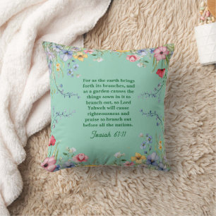 Frühlingshöhe Wildblume Garden Bibel Verse Doppels Kissen