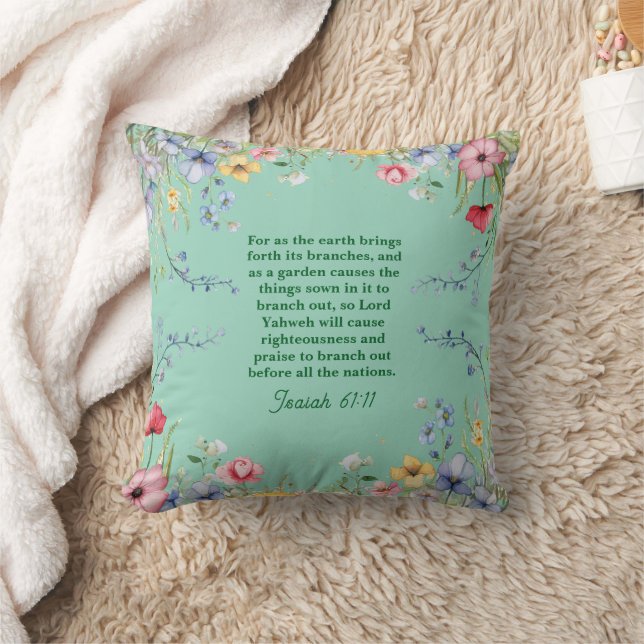 Frühlingshöhe Wildblume Garden Bibel Verse Doppels Kissen (Decke)