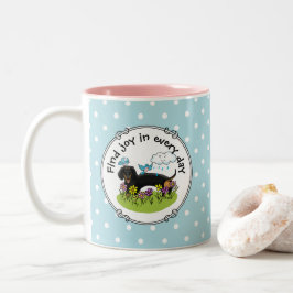 Frühlingshund Dackel (schwarz und braun) Niedlich Zweifarbige Tasse